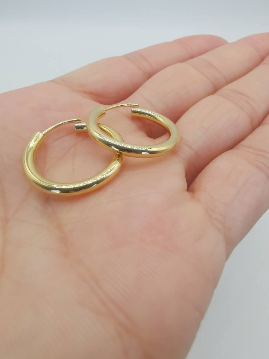 Aros Cubanos en Oro 18k 