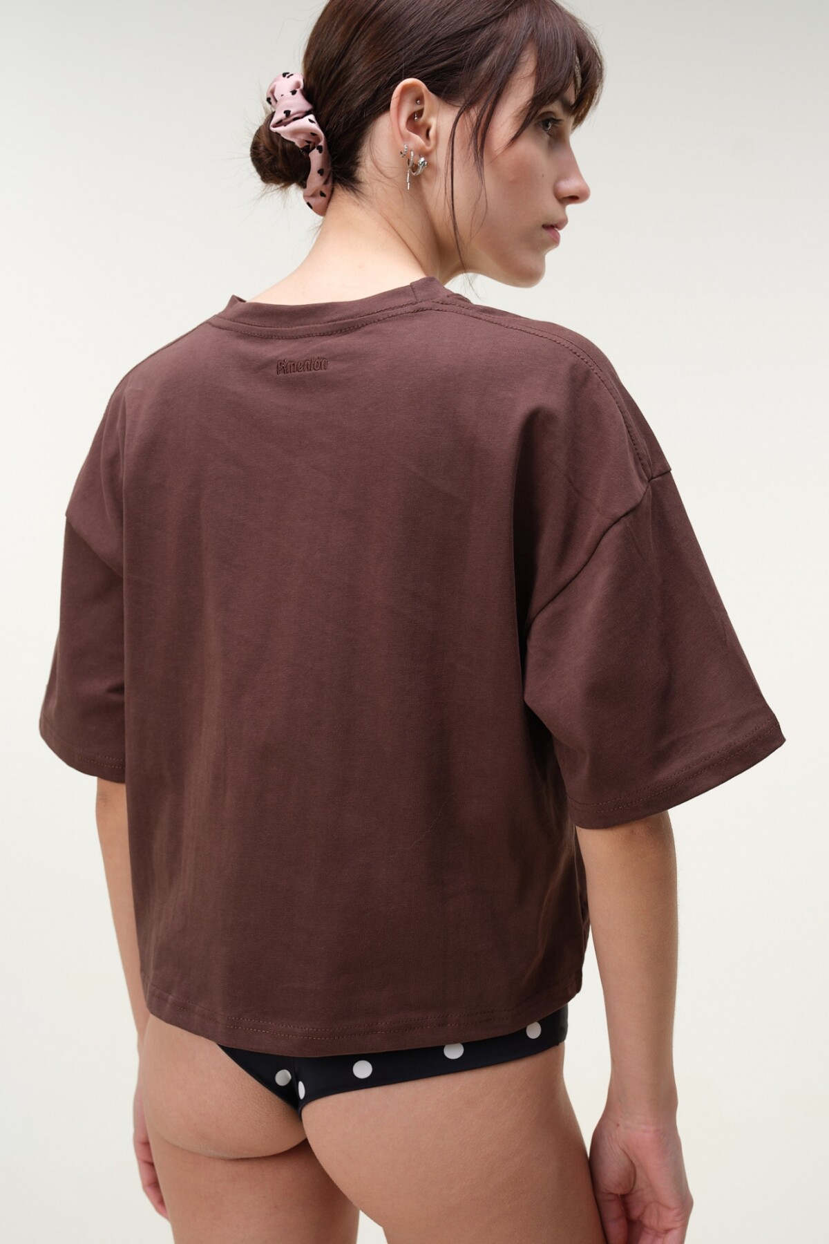 Remera Boxy Algodón Marron