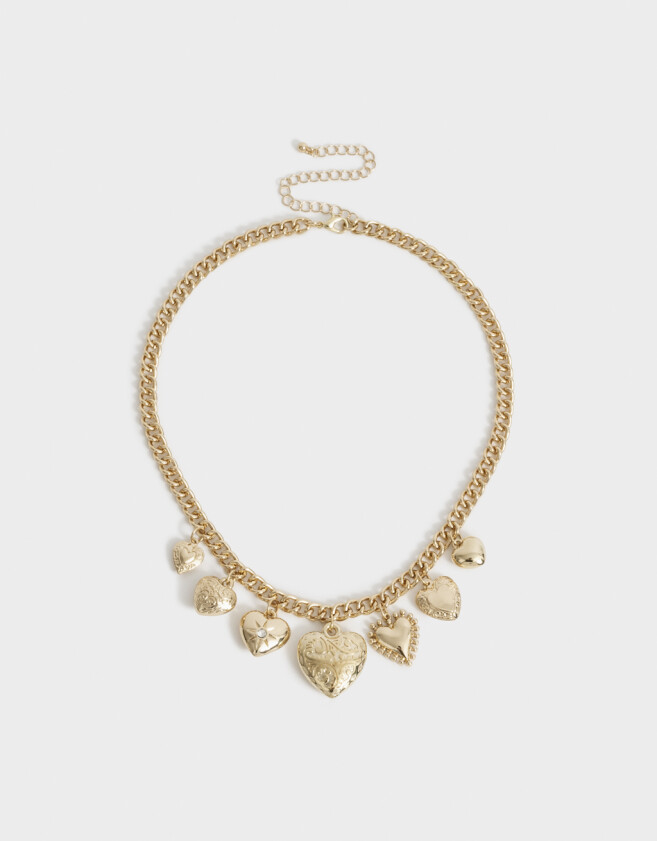 Collares Cortos Con corazón Collar Corto Con Multidijes Bubble - Dorado
