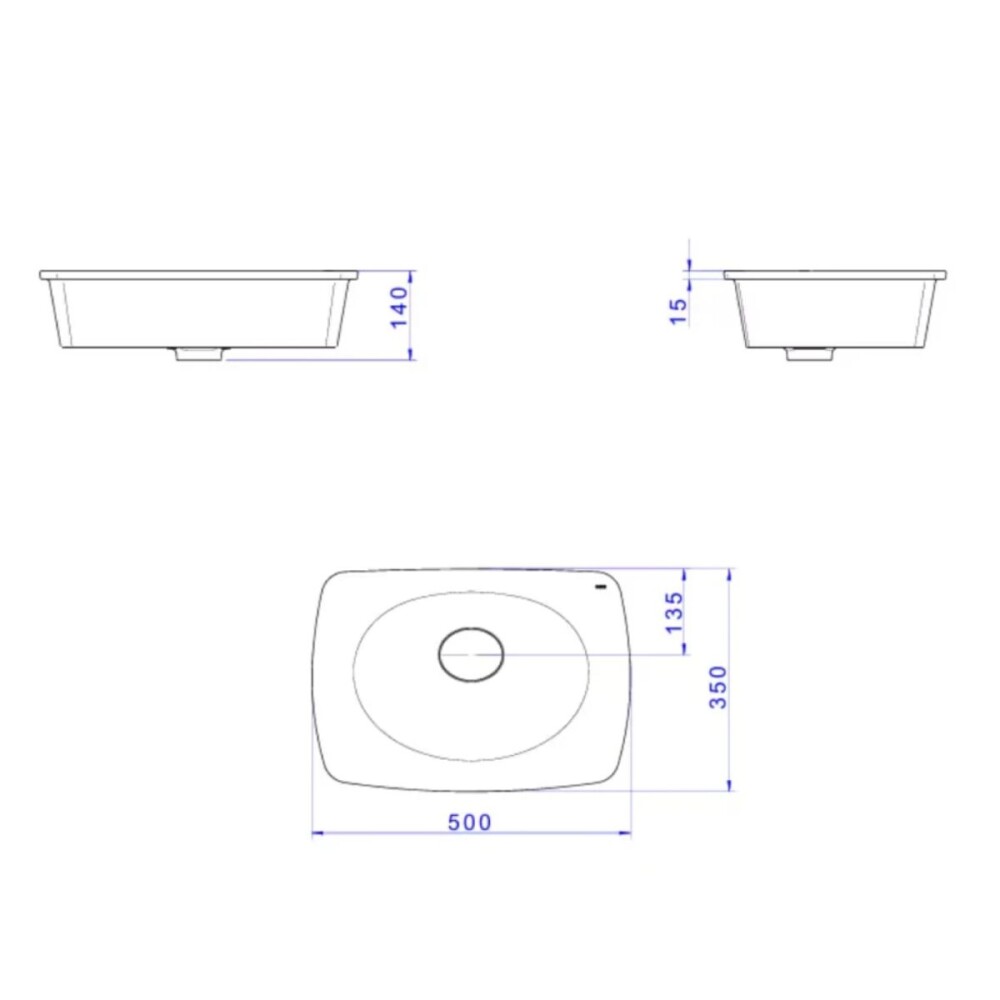 Bacha de sobreponer rectangular 50x35 cm Liquid Barbante Deca Bacha De Sobreponer Rectangular 50x35 Cm Liquid Barbante Deca