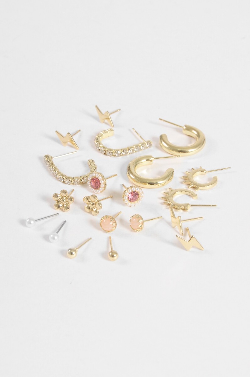 Set de 10 pins variados - dorado 