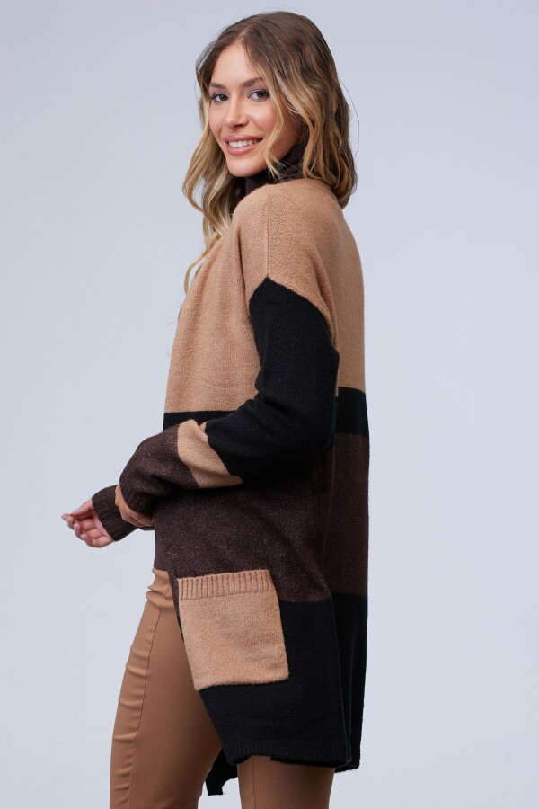 Cardigan Colorblock MULTI/TOSTADO