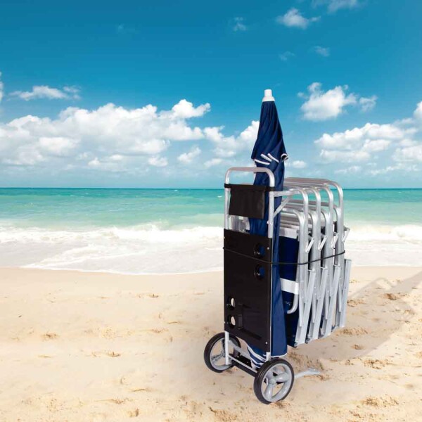 CARRITO DE PLAYA NEGRO ALUMINIO NEGRO