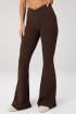 Pantalón Oasis High-Waisted Crossover Flare Mujer Cacao