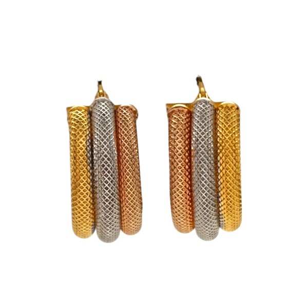 Caravanas aros de oro serpentina 3 líneas- Oro bajo - Sin piedra- CA8025 sinpiedra