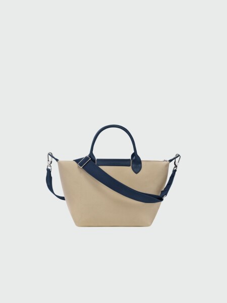 Longchamp- Cartera bandolera de gabardina de algodón S, Le pl¡age Negro Opaco