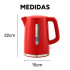 Jarra Electrica Marvo 1.7 Litros Corte Automatico Hervidor Variante Color Rojo