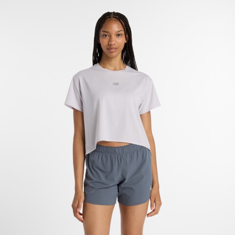 Remera New Balance de Dama - Drapey Relaxed - WT51133PEG GREY