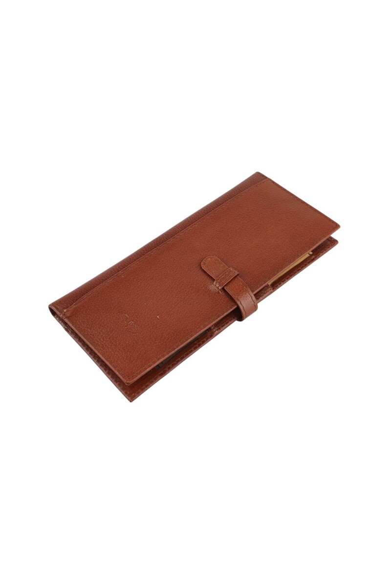 porta chequera doble Marron