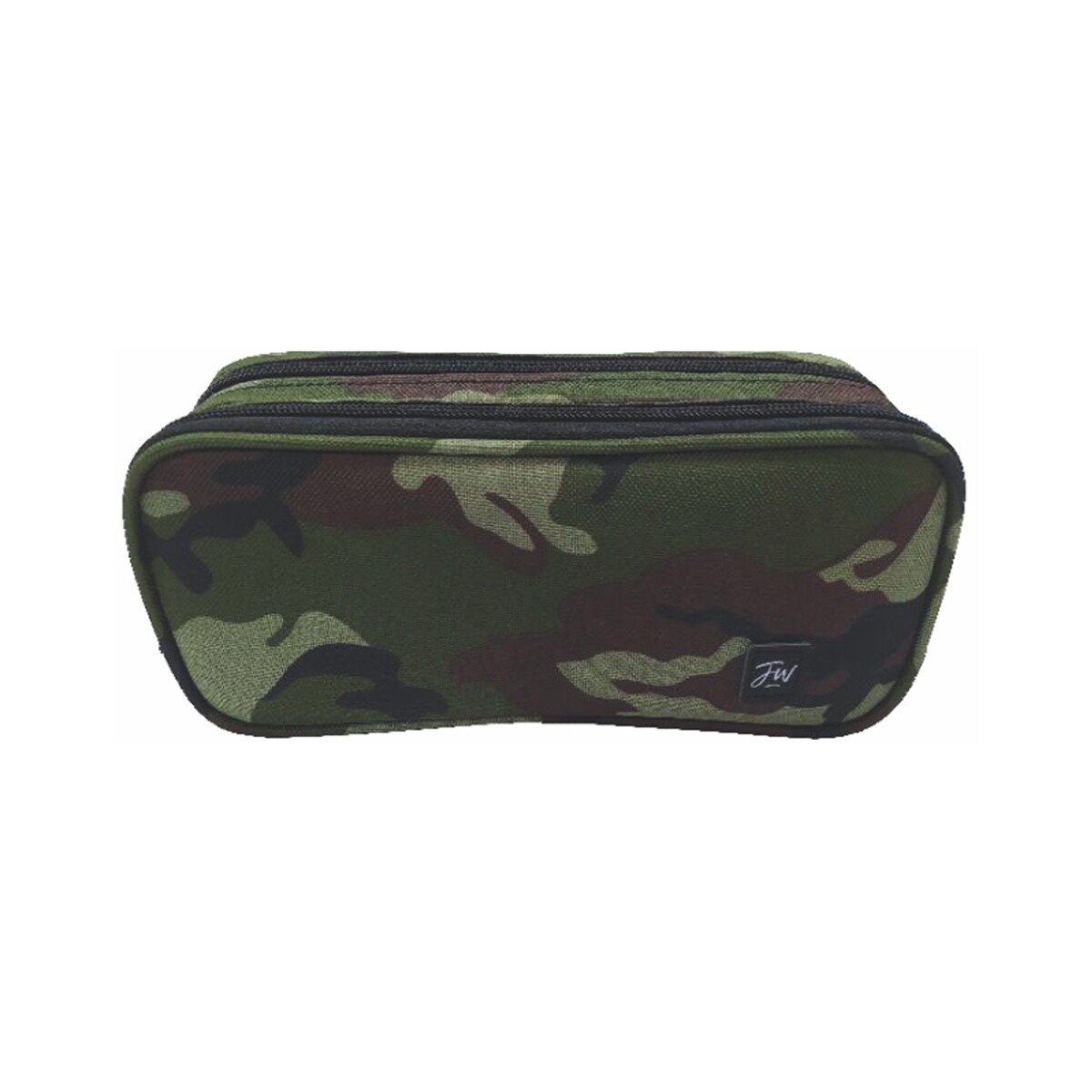 Cartuchera Oval Doble Cierre Modelo Militar - Verde 