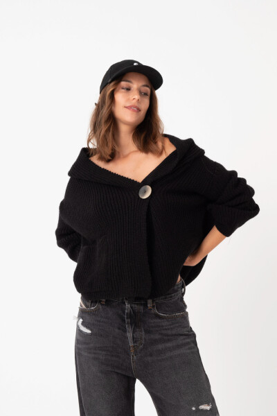 CARDIGAN CAPUCHA Negro