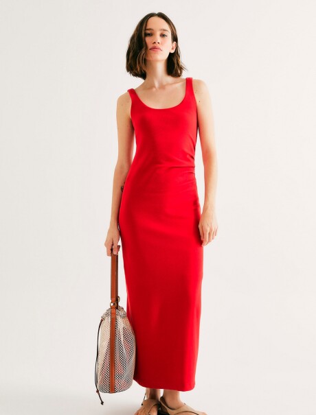 VESTIDO MINI DE CANALÉ AJUSTADO ROJO