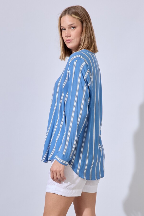 Camisa Lineas AZUL/MULTI