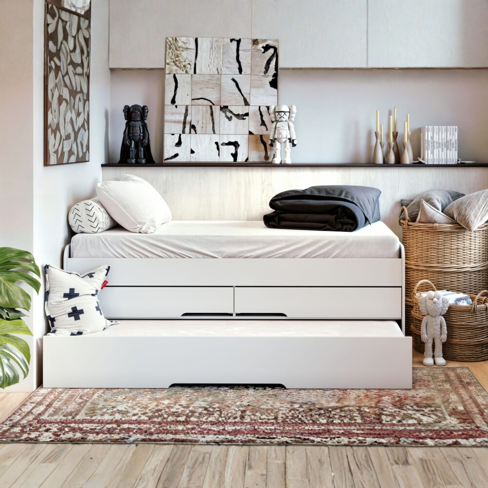 Cama Marinera 1 plaza con cajones - Moderna Blanco