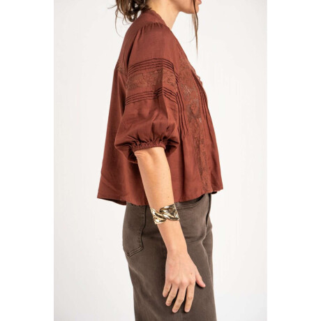 Blusa Encaje Marron