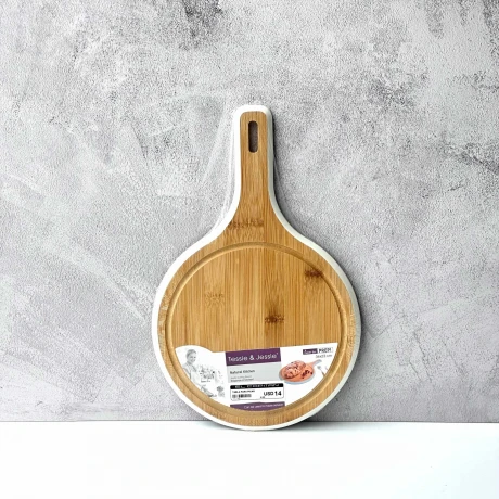 Tabla Bambú Redonda c/Mango de Cocina 36cm x 23cm x 1.2cm Tabla Bambú Redonda c/Mango de Cocina 36cm x 23cm x 1.2cm