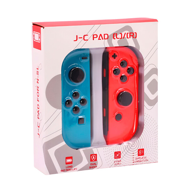 Control Joystick Para Nintendo Switch Inalámbrico Bluetooth Color Rojo y Azul.