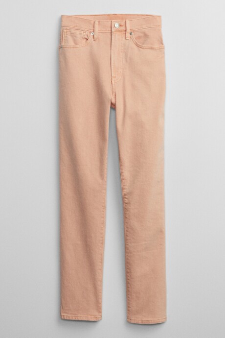 Jean Vintage Slim Tiro Alto Mujer Peach Cream