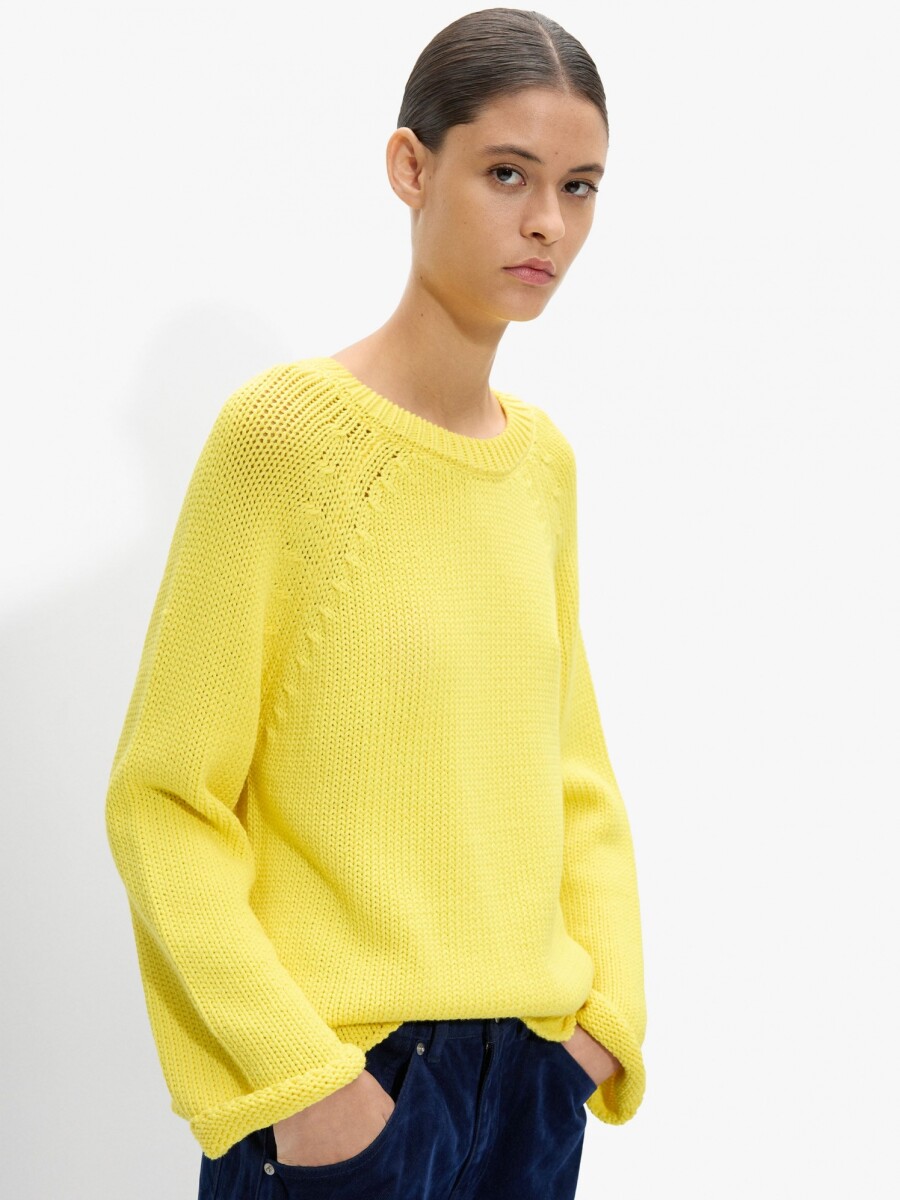 Jersey De Punto De Algodón amarillo