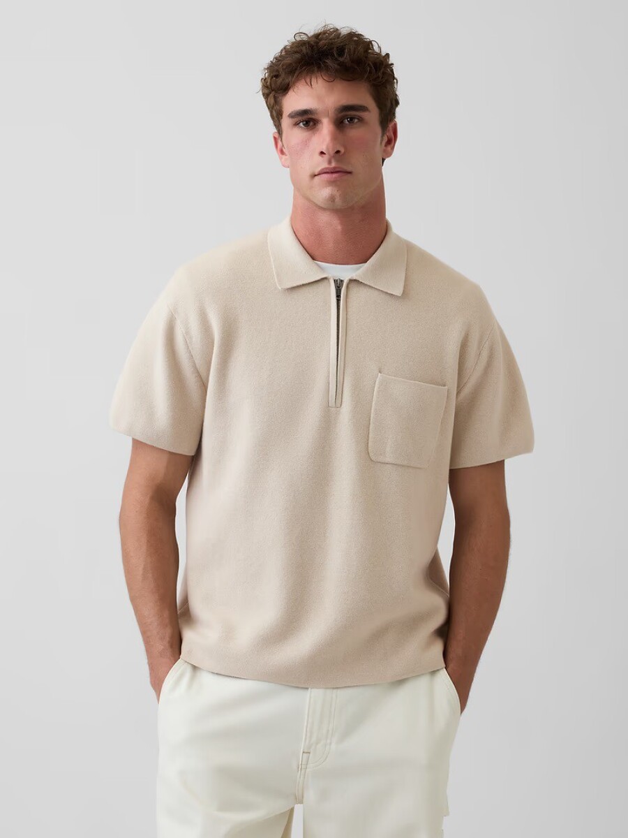 Buzo Tipo Polo Manga Corta Hombre - Regular Grey 688 