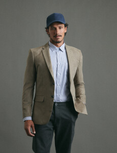 012626 CAMISA HARRINGTON LABEL Blanco/azul