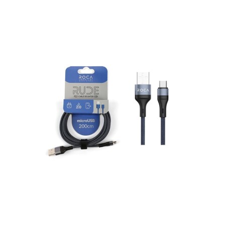 CABLE DE DATOS MICRO USB 200CM ROCA RUDE AZUL