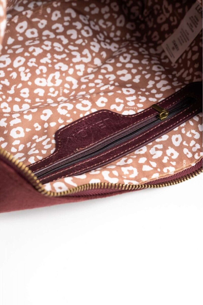 Cartera Gamuza Vegana Flecos - Burdeos 