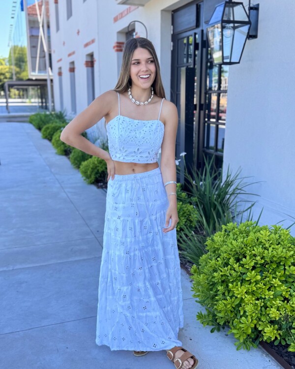 Pollera Broderie blanco