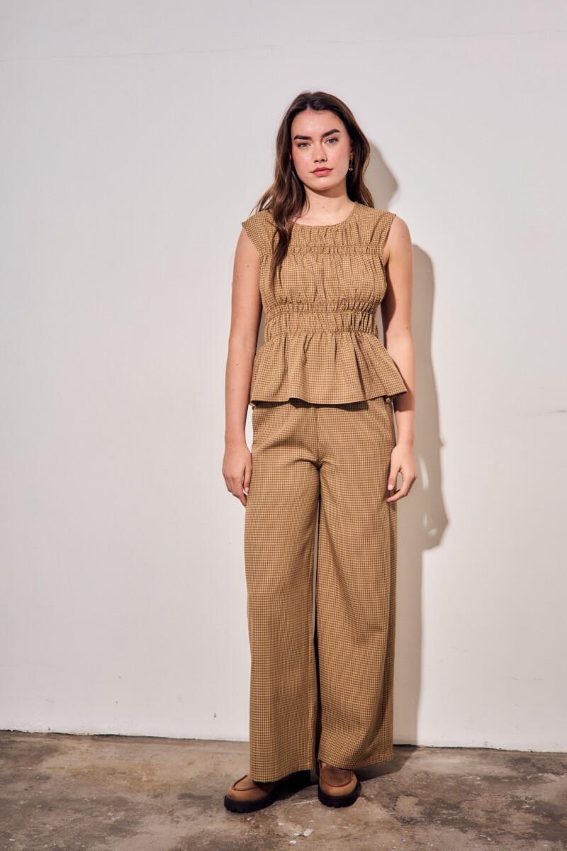 Blusa Fruncida Marron