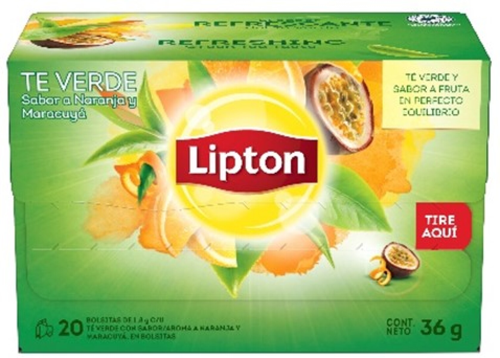 TE LIPTON X20U VERDE NARANJA Y MARACUYA 