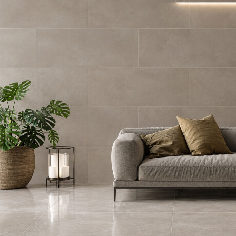 PORCELANATO PARA PISO Y PARED MUNARI CIMENTO AC 60X120 RECTIFICADO GRIS OSCURO ACETINADO ELIANE GAMAS DE GRIS