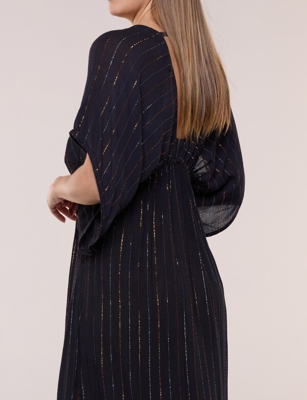 Vestido Maxi Detalle En Lurex NEGRO