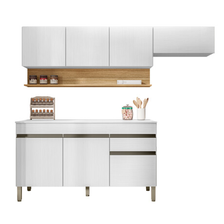 JUEGO COCINA MODULAR BLANCO LINE MDP MELAMINA BLANCO