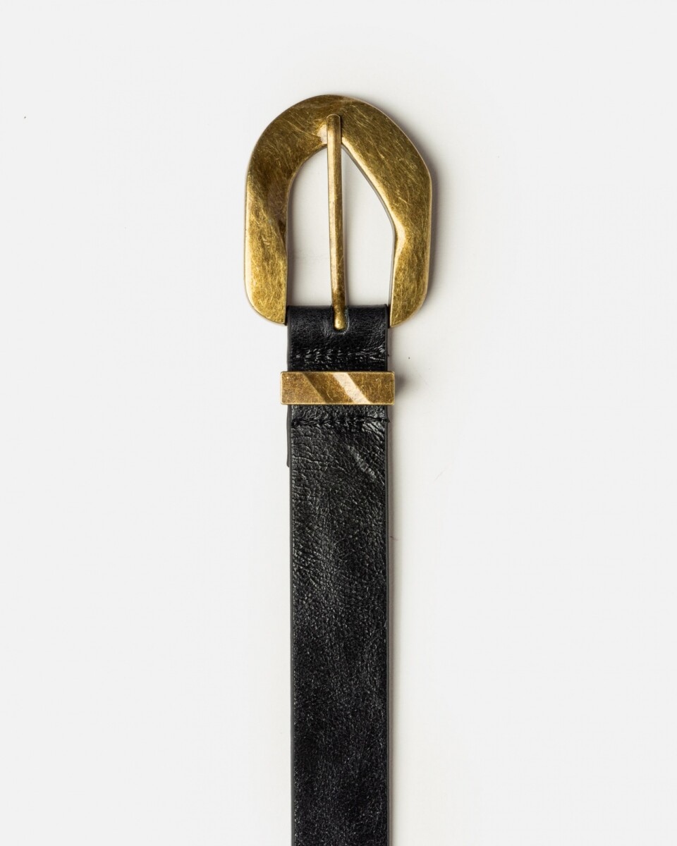 Cinturon Gang en cuero arrugado - Negro 