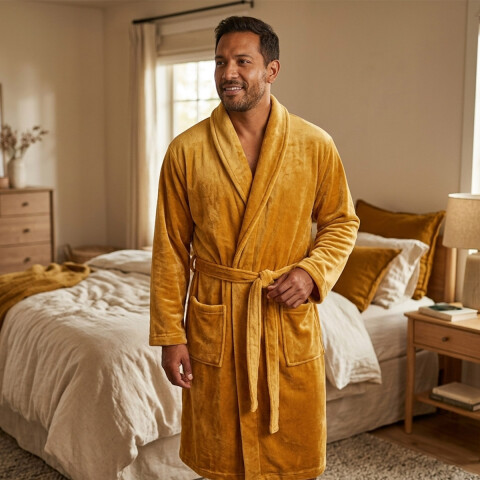 Bata de Cama Microfibra Home Class Talle P al XG CAMEL