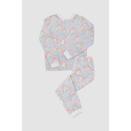 Pijama infantil polar arcoiris Marfil