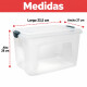 Set x3 Caja organizadora 30 lts Alta TRANSPARENTE