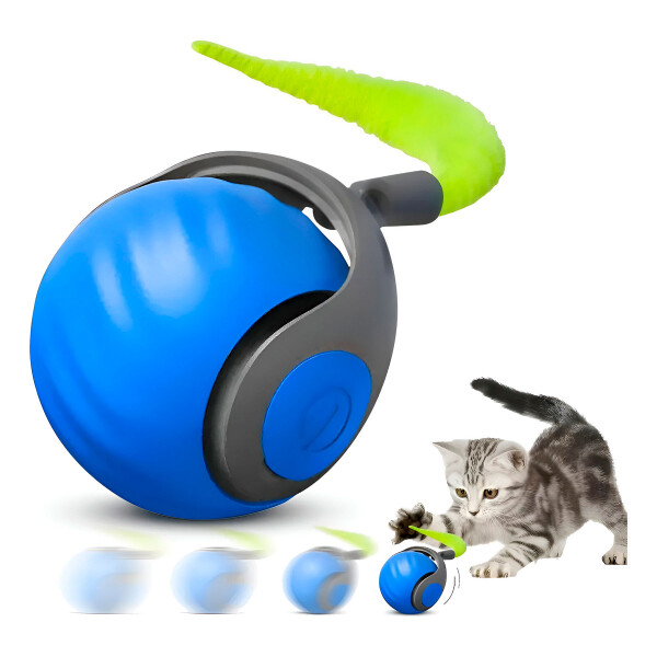 Pelota Inteligente Pelotita Smart Gato Usb Movimiento Luz Color Azul