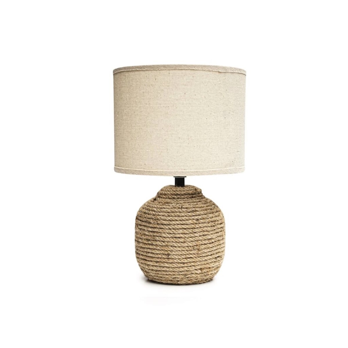 LAMPARA PORCELANA SISAL D20x32CM CAMEL/BLANCO 