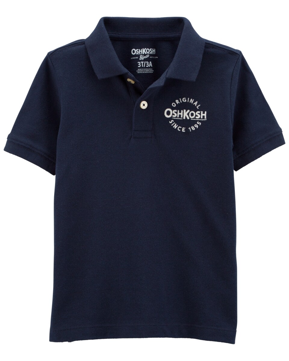 Remera polo de algodón, con logo 