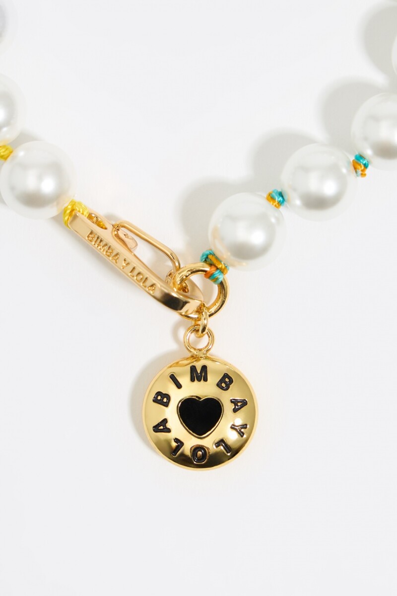 PULSERA LOGO CANDY PERLAS Y CO Blanco