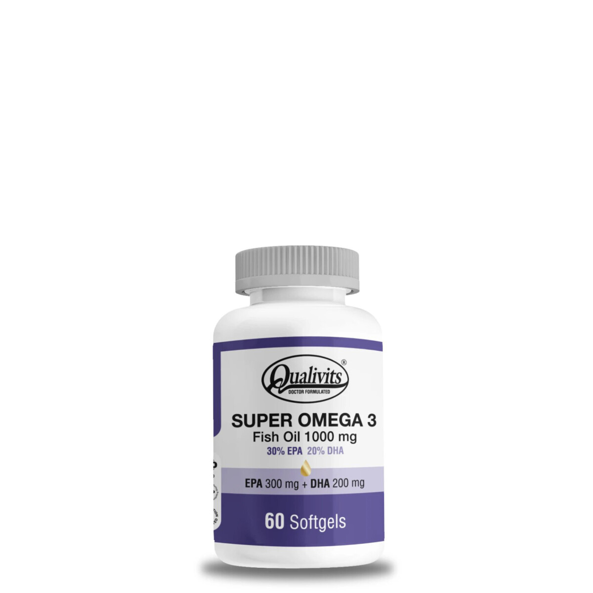 Suplemento Qualivits Super Omega 3 Fish Oil 1000mg x 60 caps. - Beige Natural 