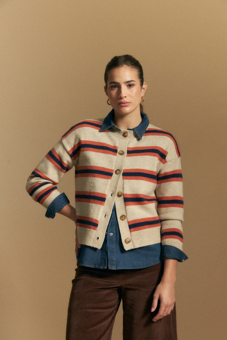 CARDIGAN TRINDADE Beige Melange