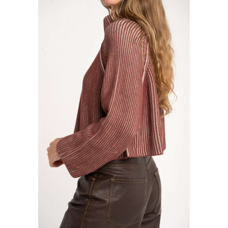 Sweater Algodón Cierre Bordeaux