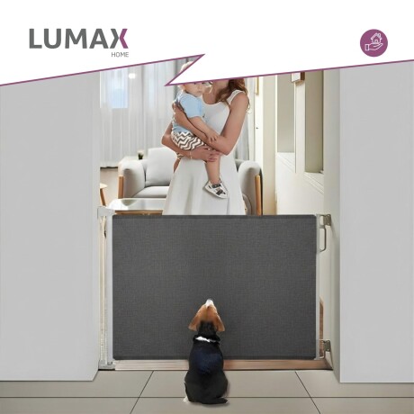 Puerta Flexible Lumax con Malla Retráctil de Seguridad Gris