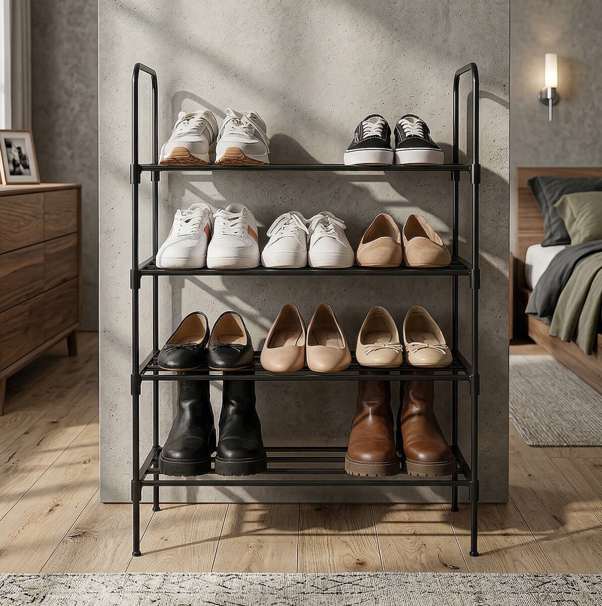 Zapatera Organizador de Zapatos IMBACK IBK-PER010 | 4 Niveles, Compacta, Multiuso y Resistente 