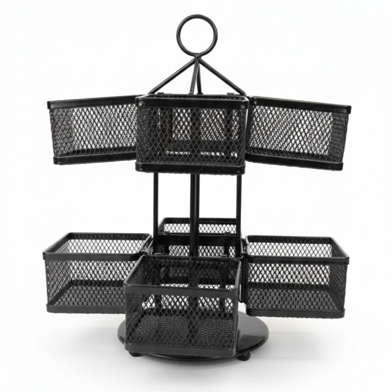 ORGANIZADOR METAL NEGRO P/TE 22X22X23.5cm Unica
