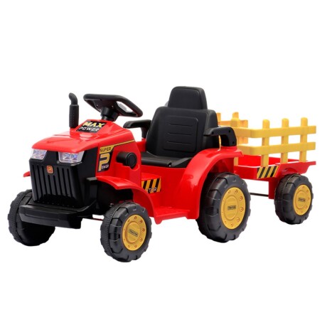 Tractor con Remolque Lumax a Batería con luces y sonido mp3 Rojo