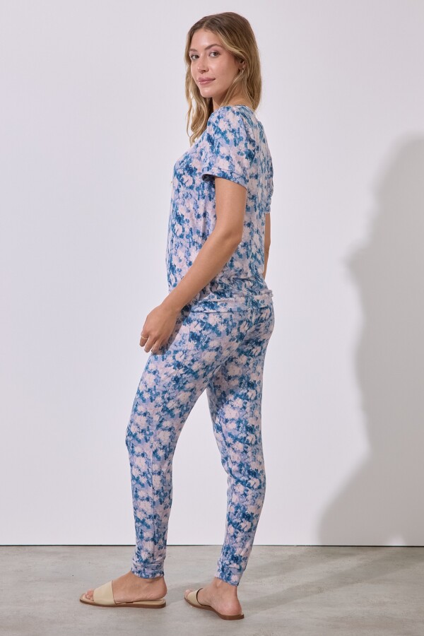 Set Pijama Remera & Pantalon MULTI/CELESTE