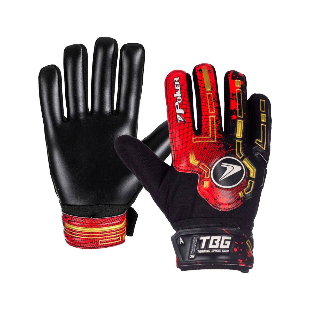 Guantes Golero Entrenamiento Poker - Rojo-negro 